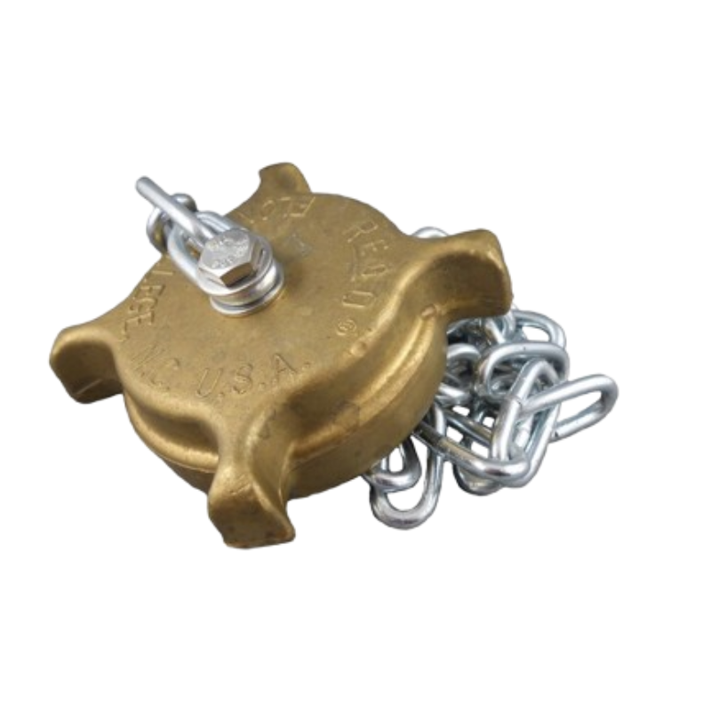 CAP WITH CHAIN & RING 3 1/4" F.ACME BRASS REGO 3194-90