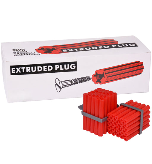 EXTRUDED PLUG 6 X 38MM RED 500PCS/PKT SAFEPLUS