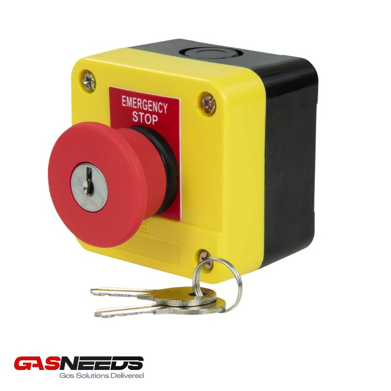 EMERGENCY PUSH BUTTON SWITCH WITH KEY 1NC-230VAC ESBEE INDIA