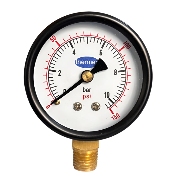 PRESSURE GAUGE (0-10BAR) 2" DIAL 1/4" M.NPT BOTTOM