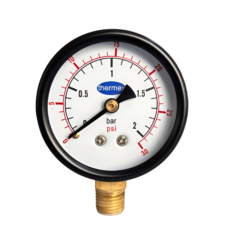 PRESSURE GAUGE (0-2BAR) 2" DIAL 1/4" M.NPT BOTTOM