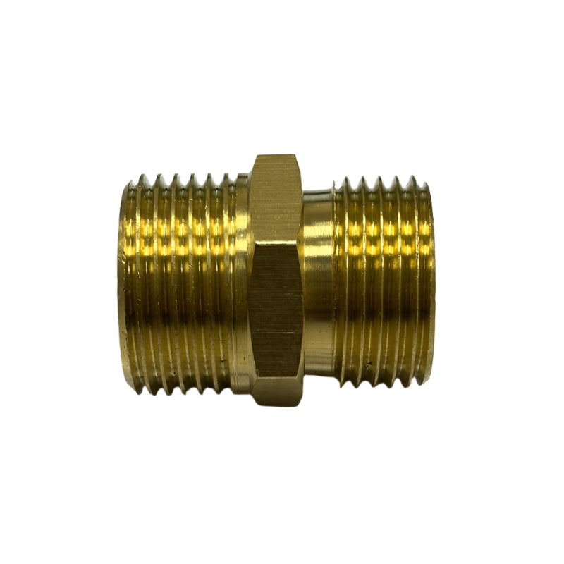 CONNECTOR BRASS HEX 1/2"L X 1/2"R